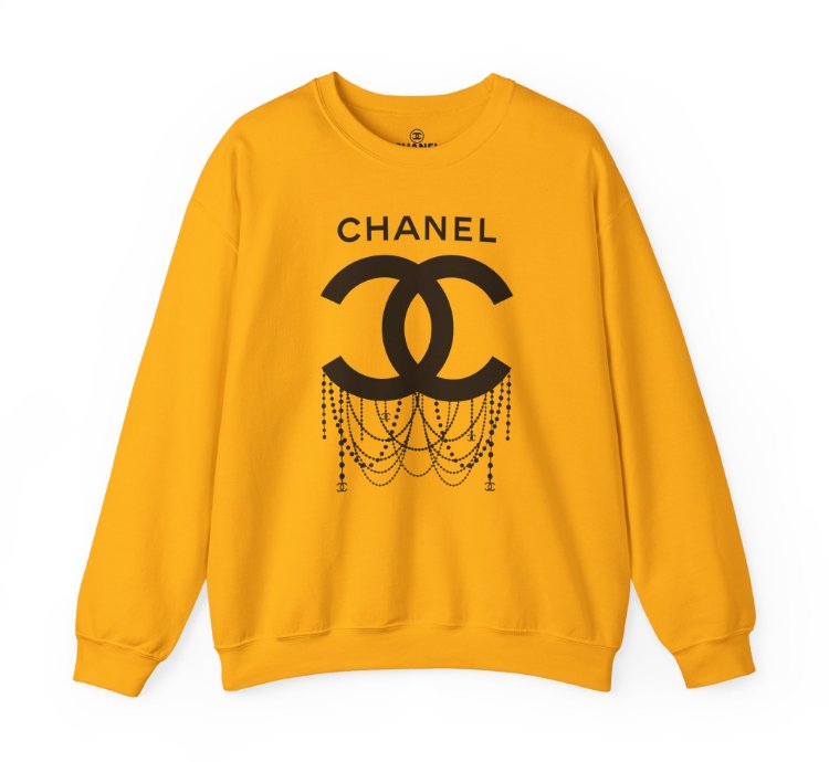 Chanel Logo Necklace Gold Sweatshirt - Size Usa