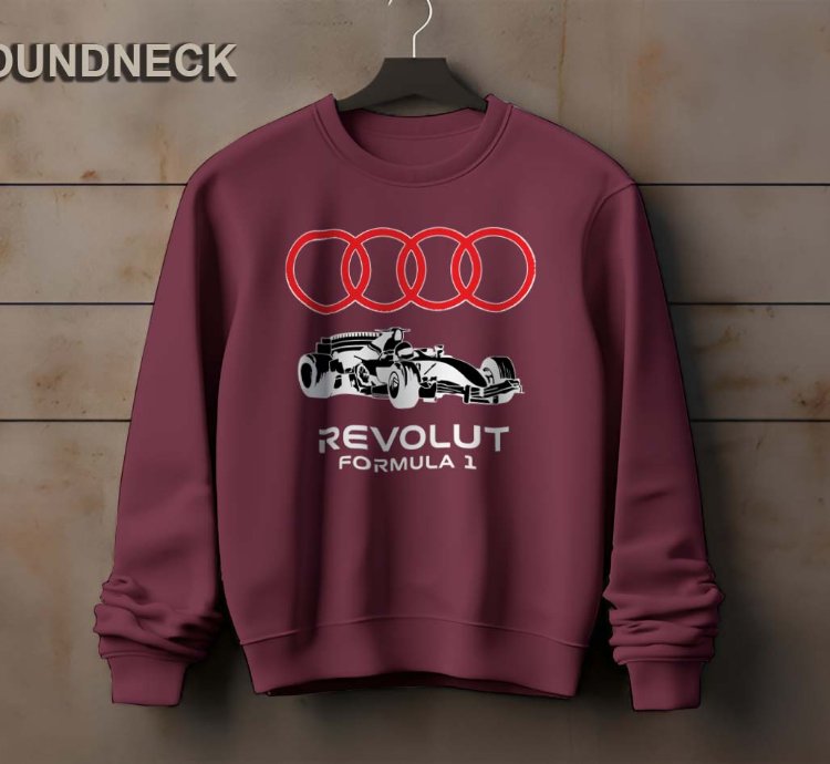 Audi F1 Car Logo Sweatshirt Elegant Design Us Size