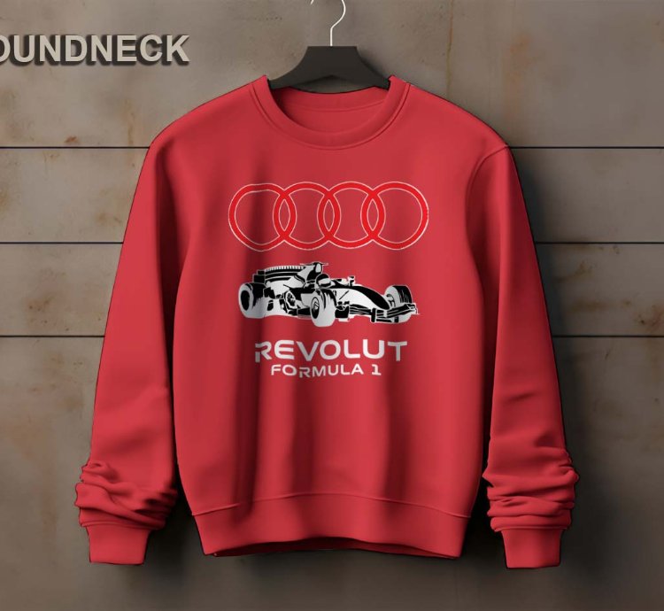 Audi F1 Car Logo Sweatshirt Elegant Design Us Size
