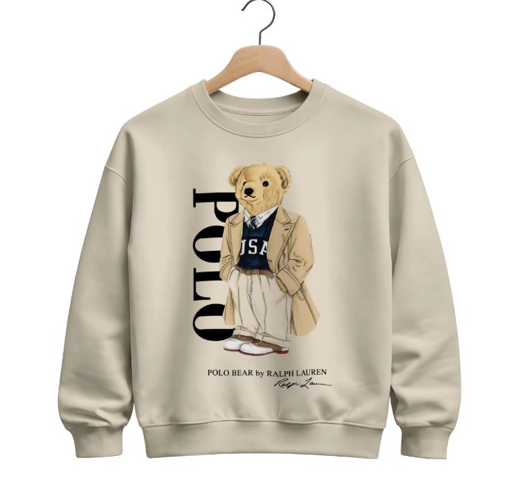 Polo Ralph Lauren Icon Bear Usa Flag Sweatshirt Red