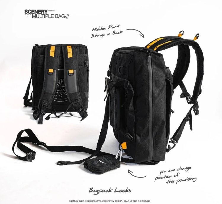 Kremlin Scenery - Multiple Bag 4 In 1 Hand Totebag Backpack Slingbag