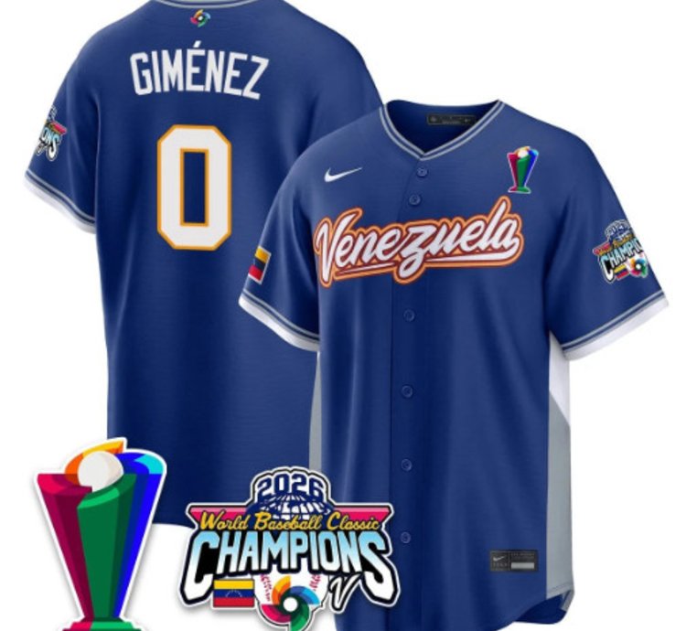 Andres Gimenez 0 Venezuela Baseball Jersey 2026 World Baseball Classic Champions Limited Stitched
