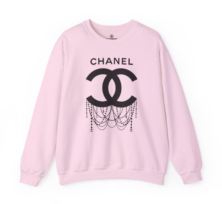 Chanel Logo Necklace Light Pink Sweatshirt - Size Usa
