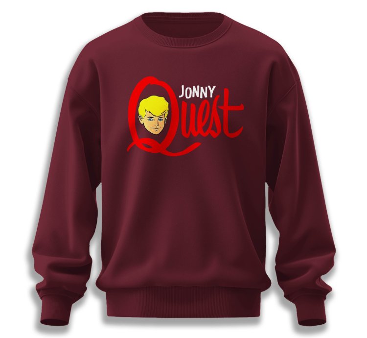 Jonny Quest Vintage Cartoon Sweatshirt Maroon