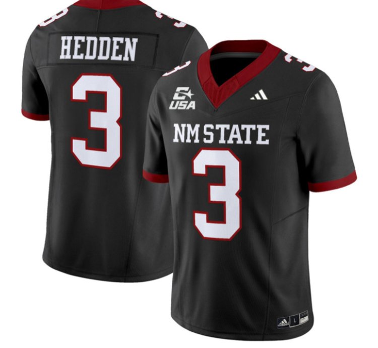 Trey Hedden Jersey 3 New Mexico State 2026 Vapor Limited Stitched Black