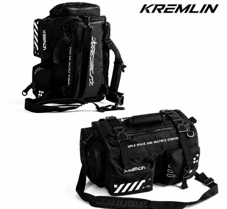 Kremlin Paradox - Multiple Duffle Travel Bag 3 In 1 Techwear Black