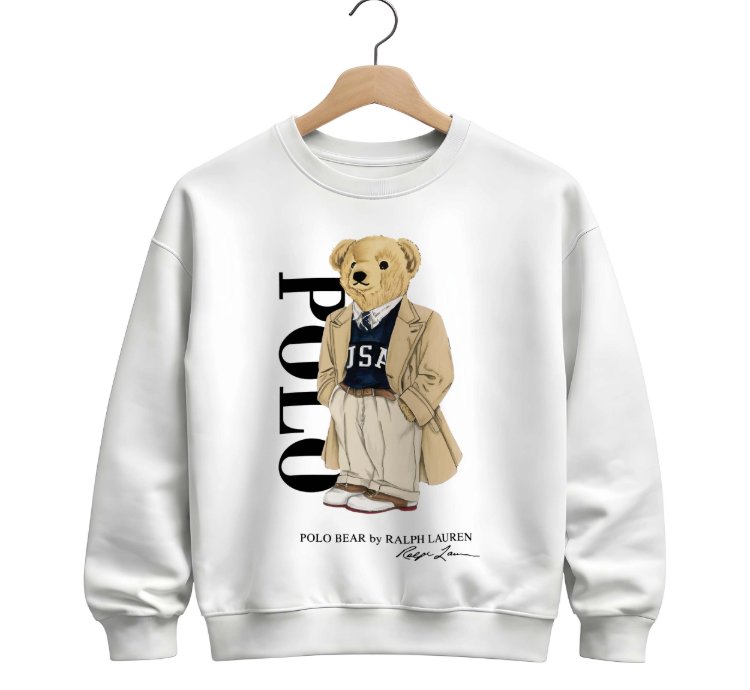 Polo Ralph Lauren Icon Bear Usa Flag Sweatshirt Red