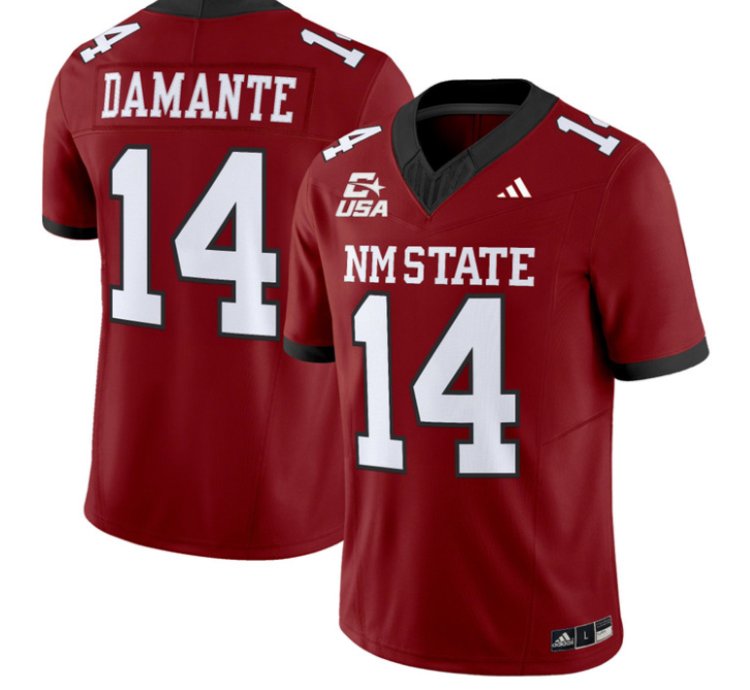 Adam Damante Jersey 14 New Mexico State 2026 Vapor Limited Stitched Crimson