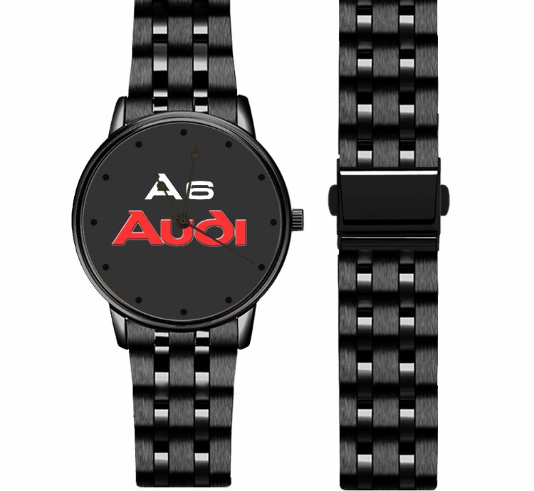 Audi A6 Logo Sport Watch Metal Band Stainless Steel