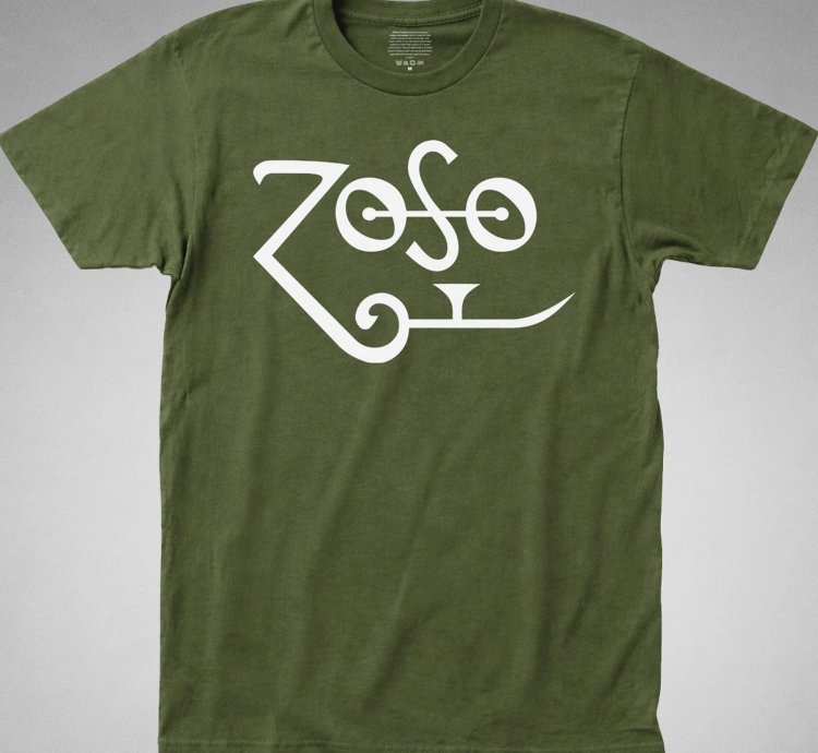 Zoso T-shirt Jimmy Page Plant Zeppelin Robert Classic Rock 70s Vintage Logo Military Tee