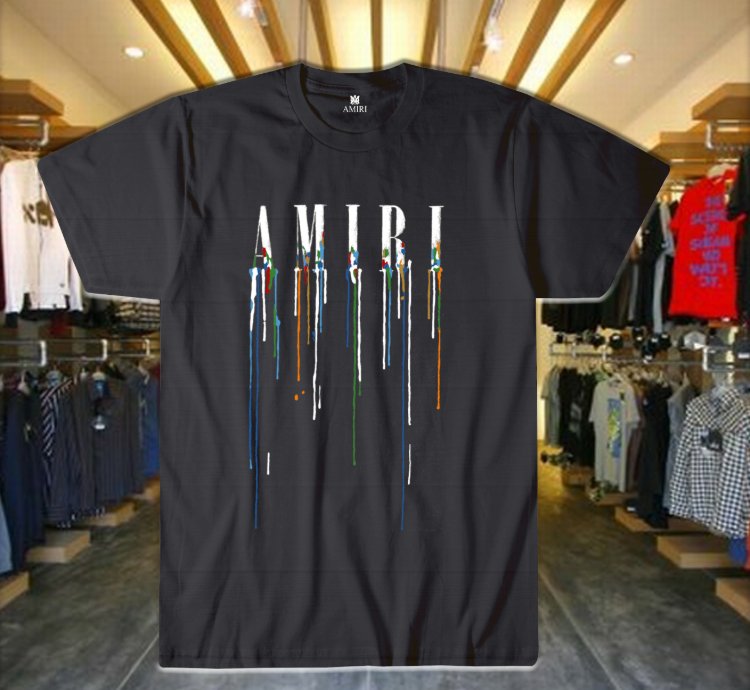Drip Letter Print Unisex T-shirt Navy
