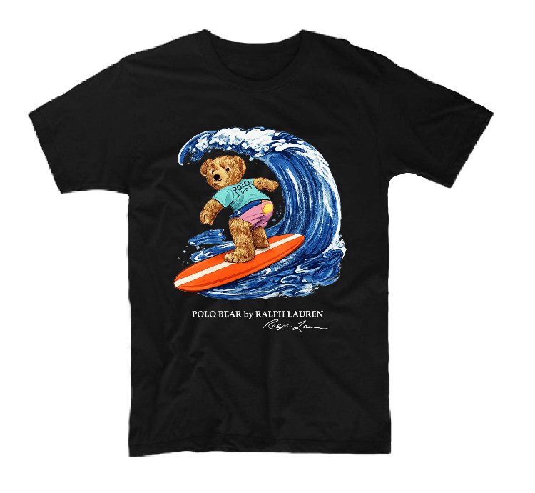 Polo Bear Surfing Beach T-shirt