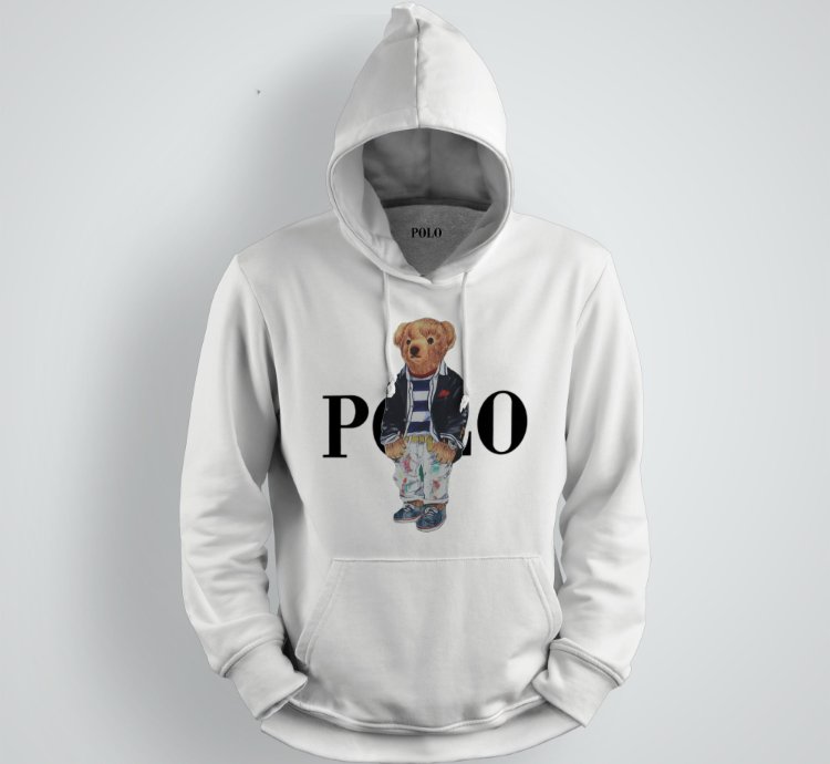 Hoodie Polo Ralph Lauren Polo Bear Fleece White