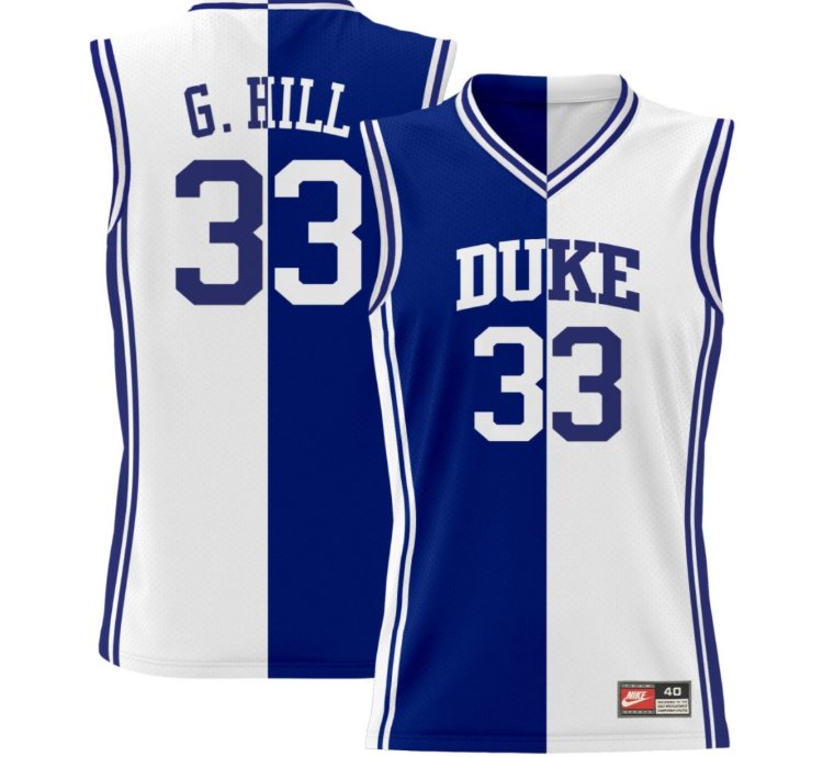 Grant Hill 33 Duke Blue Devils Split Jersey - All Stitched