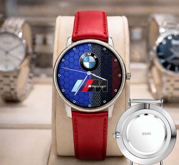 Bmw Logo Custom Analog Watch Stainless Steel Mens Bm1
