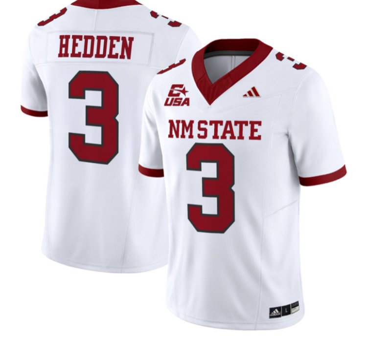 Trey Hedden Jersey 3 New Mexico State 2026 Vapor Limited Stitched White