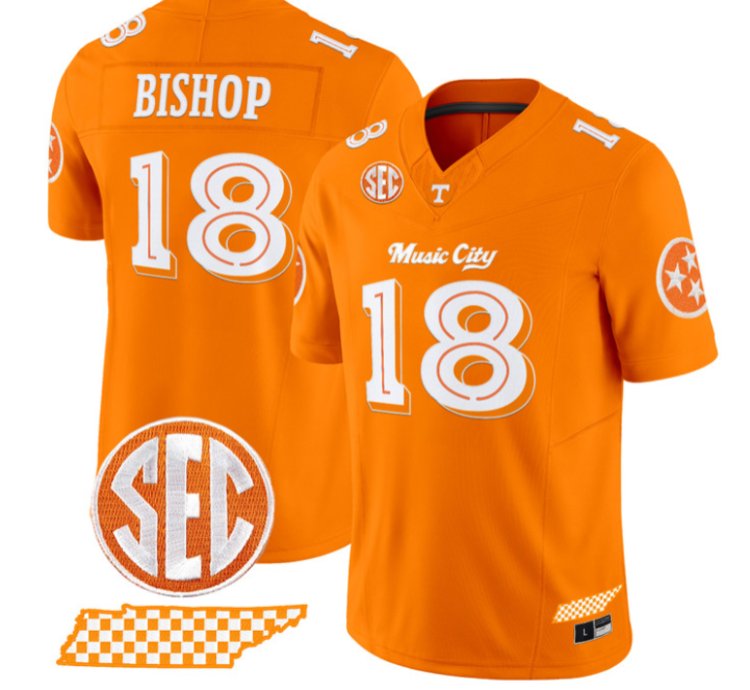 Desean Bishop Jersey 18 Tennessee Vols Music City Edition Stitched Orange
