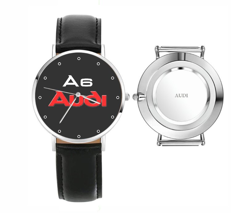 Audi A6 Logo Sport Watch Metal Band Stainless Steel