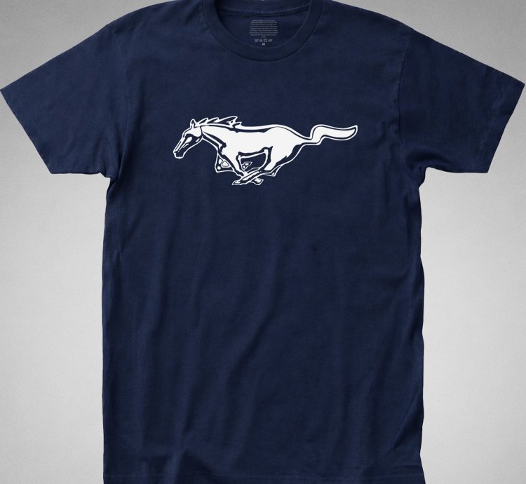 Mustang Navy T-shirt Muscle Car Auto Shelby Boss Automobile Classic 70s 80s Horse