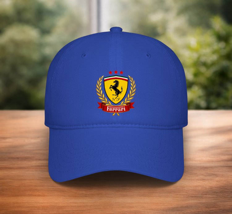 Ferrari Style Baseball Cap Blue Adjustable Racing Hat Premium Unisex Cap