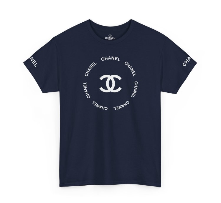 Chanel Logo Circle Navy T-shirt - Size Usa