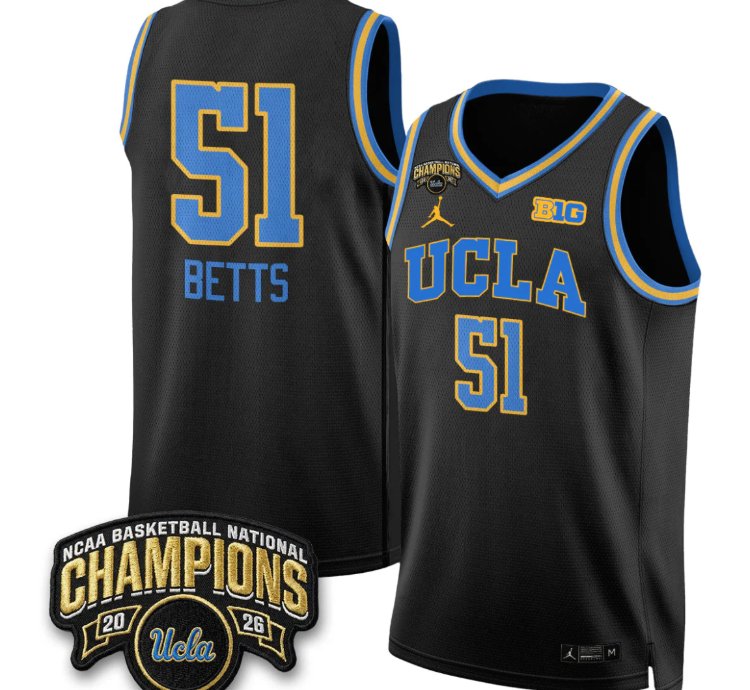 Lauren Betts Jersey 51 Ucla Basketball Champion 2026 Limited Stitched Black