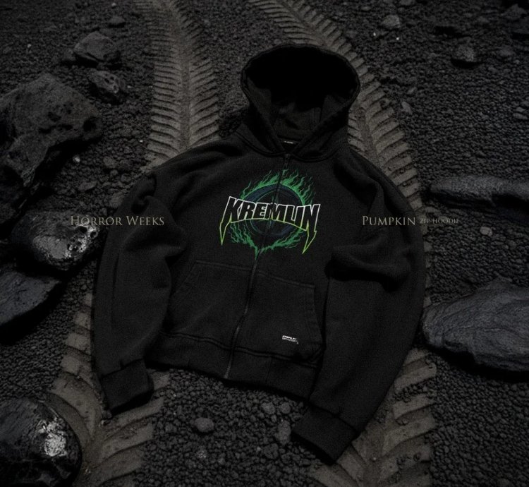 Kremlin Pumpkin - Zipper Hoodie Halloween Racing Black