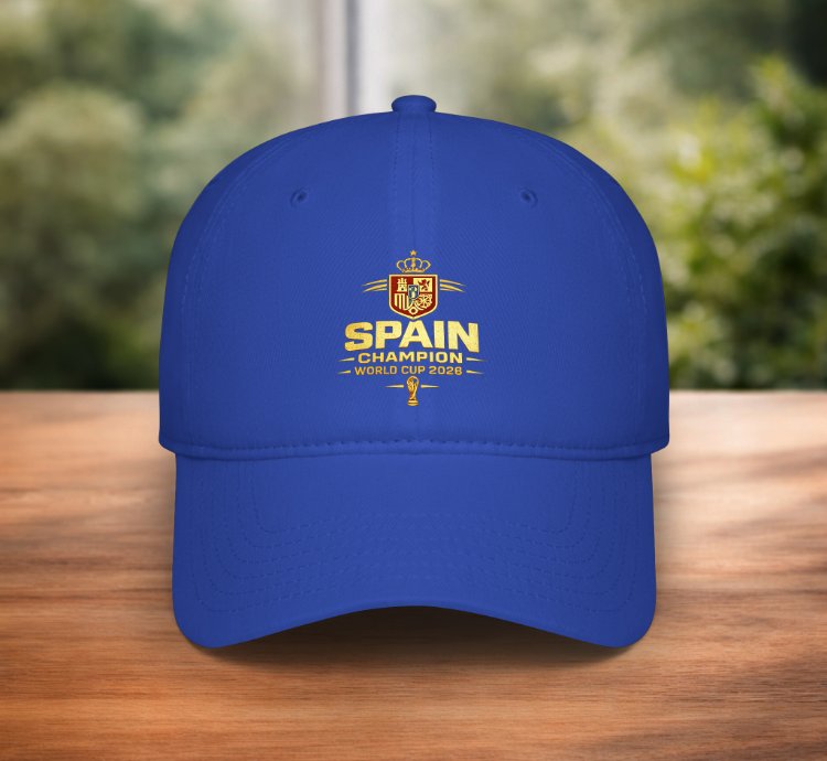 Spain World Cup 2026 Champion Hat Spain Soccer Champions Cap Football Fan Gift Blue