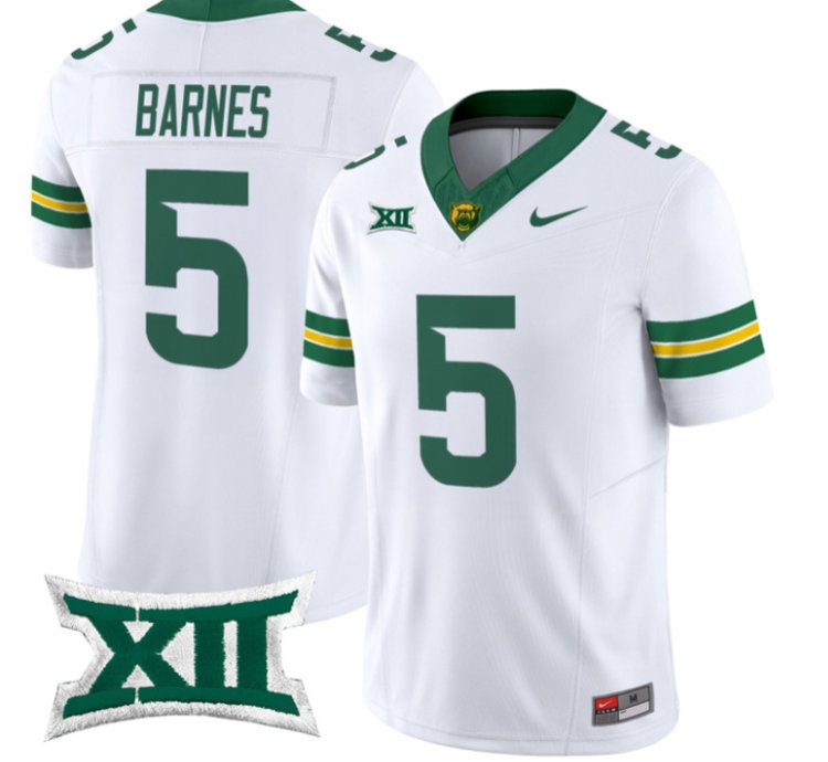 Travion Barnes Jersey 5 Baylor Bears 2026 Vapor Limited Stitched White
