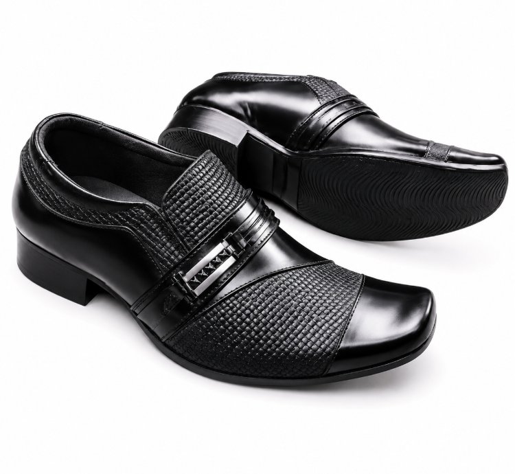 Mens Genuine Cow Leather Dress Shoes In Black