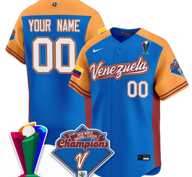 Custom Venezuela Baseball Jersey 2026 World Baseball Classic Champions Limited Stitched