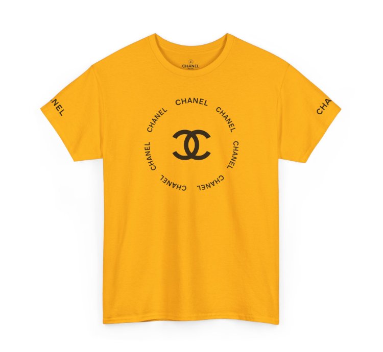 Chanel Logo Circle Gold T-shirt - Size Usa