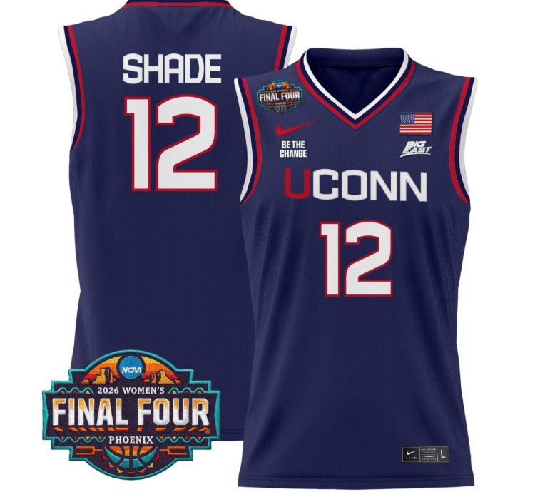 Ashlynn Shade Jersey 12 Uconn Huskies 2026 Final Four Stitched Navy
