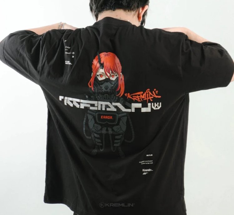 Kremlin Maxima - T-shirt Oversized Fit Black - Anime Xpremiental