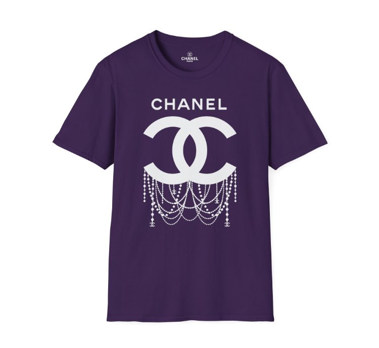 Chanel Logo Necklace Purple T-shirt - Size Usa