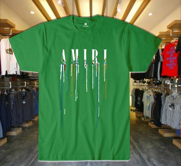Drip Letter Print Unisex T-shirt Irish Green