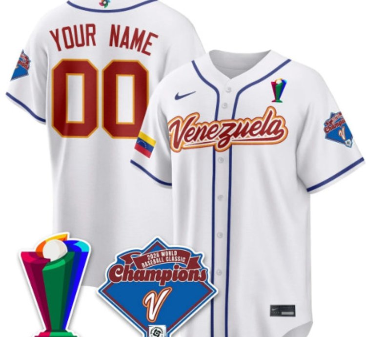 Custom Venezuela Baseball Jersey 2026 World Baseball Classic Champions Limited Stitched