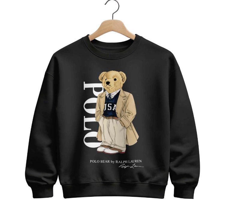 Polo Ralph Lauren Icon Bear Usa Flag Sweatshirt Red