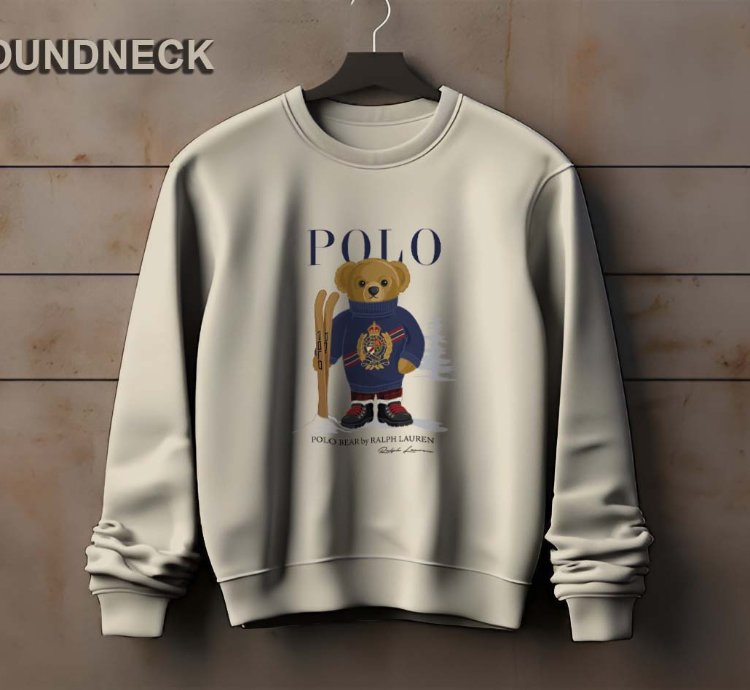 Polo Logo Sweatshirt Elegant Ice Bear Ski Design Us Size