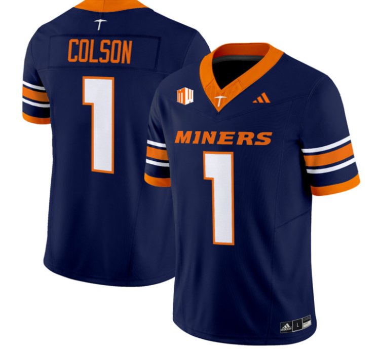 Ej Colson Jersey 1 Utep Miners 2016 Vapor Limited Stitched Navy