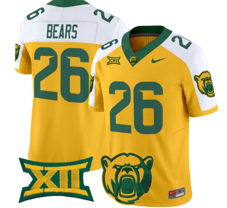 Bears Jersey 26 Baylor Bears 2026 Vapor Limited Stitched Gold Alter
