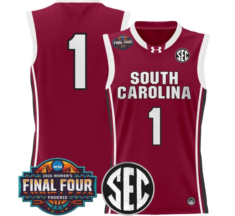Team Jersey 1 South Carolina 2026 Final Four Basketball Stitched Garnet