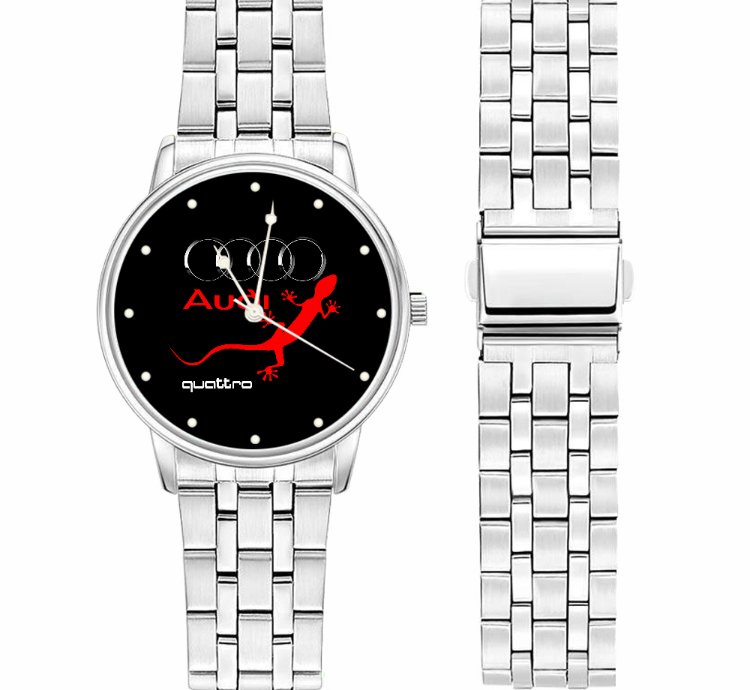 Audi Quattro Logo Sport Watch Leather Band