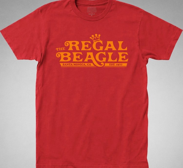 The Regal Beagle Red T-shirt Threes Company Tv Series Retro 70s Bar Club Funny