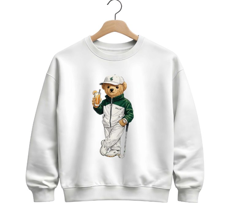Polo Ralph Lauren Icon Bear Usa Flag Sweatshirt Grey