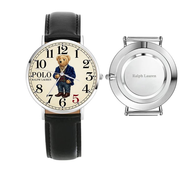 Smart Navy Jacket Teddy Bear Mens Wrist Watch225 Leather Black