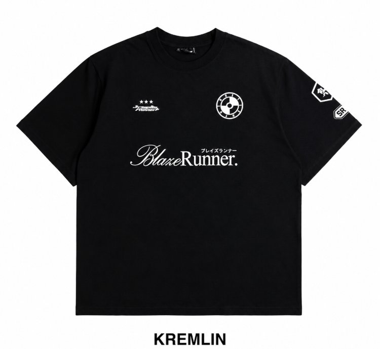Kremlin Blazerunner - T-shirt Oversized Relaxed Fit Black 3d Printed