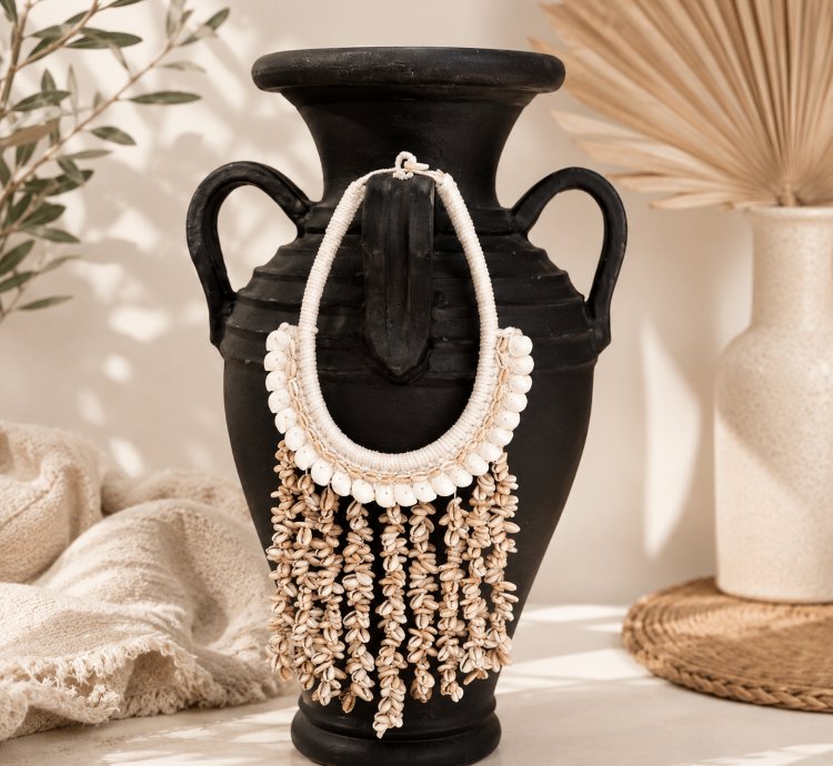Boho Shell Wall Hanging Handmade Cowrie Shell Wall Decor Coastal Beach Decor Bohemian Home Decoration Bali Artisan Gift