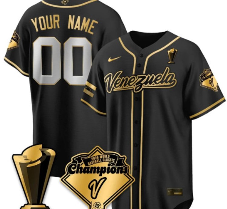 Custom Venezuela Baseball Jersey 2026 World Baseball Classic Champions Limited Stitched