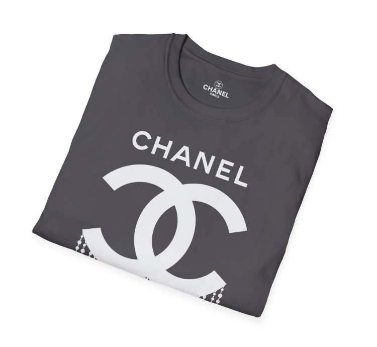 Chanel Logo Necklace Charcoal T-shirt - Size Usa
